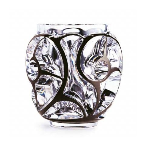 A fekete zománcbetétes Örvény váza (1926) kristályüveg replikája © René Lalique SA